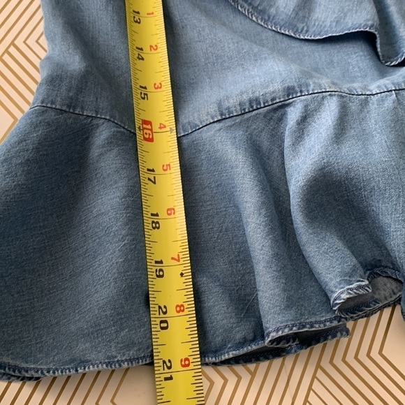 HIGHLINE Collection Ruffled Blue Blouse Size M #058 - Picture 5 of 8